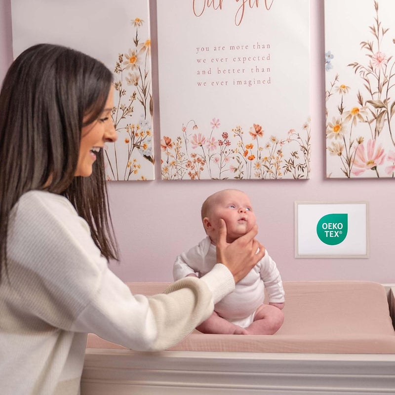 MiFlor Mi Flor 2 Pack Muslin Changing Pad Cover 16x32x5 inches – Ultra Soft CPC Certified Baby Changing Table Cover with Elastic Corners, 360° Fit, Lightweight, Breathable, Fits Most Changing Pads - Image 3
